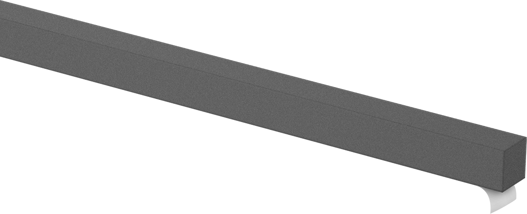 Süper Yastıklama Polietilen Köpük Şerit, Yapışkan arka yüz, Ekstra Yumuşak, 3/8" Genişlik, 3/8" Kalınlık, Siyah