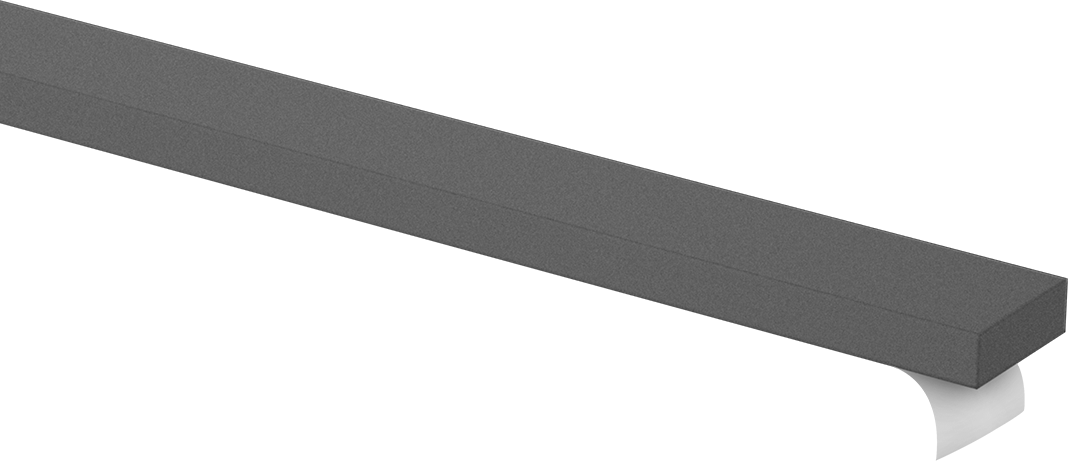 Süper Yastıklama Polietilen Köpük Şerit, Yapışkan arka yüz, Ekstra Yumuşak, 3/4" Genişlik, 1/4" Kalınlık, Siyah