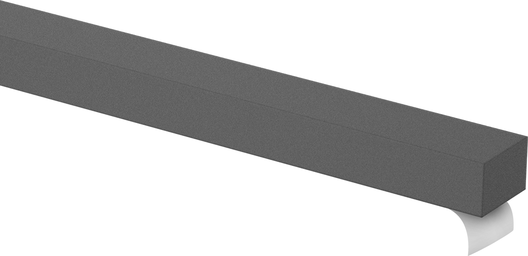 Süper Yastıklama Polietilen Köpük Şerit, Yapışkan arka yüz, Ekstra Yumuşak, 3/4" Genişlik, 1/2" Kalınlık, Siyah