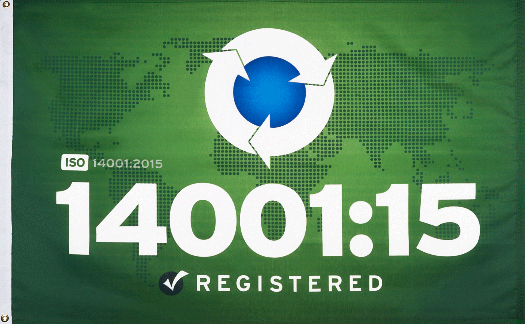 ISO 14001:15 Kayıtlı Bayrak, 4 Feet x 6 Feet