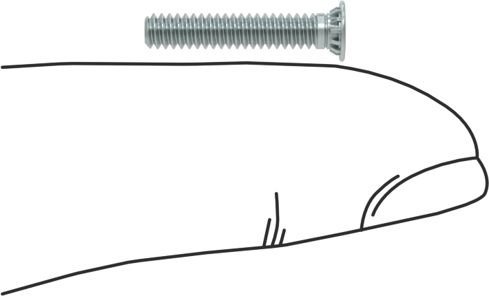 Pres Geçmeli Saplamalar, Çelik, 4-40 Diş, 5/8" Uzunluk, PEM® Fh440-10