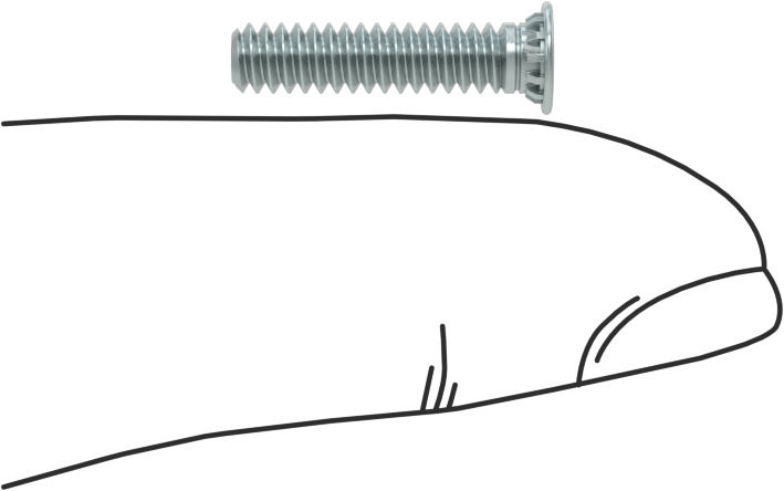 Pres Geçmeli Saplamalar, Çelik, 6-32 Diş, 5/8" Uzunluk, PEM® Fh632-10