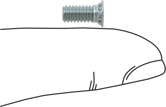 Pres Geçmeli Saplamalar, Çelik, 8-32 Diş, 3/8" Uzunluk, PEM® Fh832-6