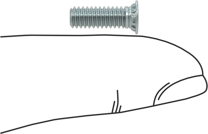 Pres Geçmeli Saplamalar, Çelik, 8-32 Diş, 1/2" Uzunluk, PEM® Fh832-8