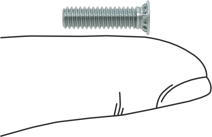Pres Geçmeli Saplamalar, Çelik, 8-32 Diş, 5/8" Uzunluk, PEM® Fh832-10