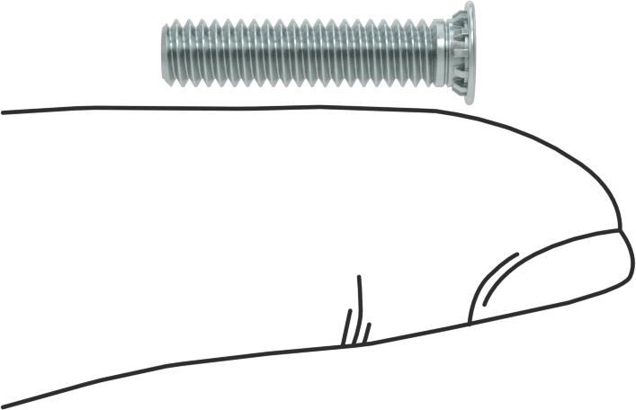 Pres Geçmeli Saplamalar, Çelik, 8-32 Diş, 3/4" Uzunluk, PEM® Fh832-12