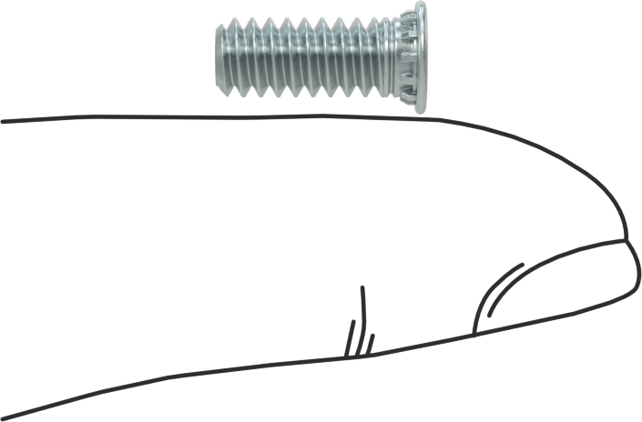 Pres Geçmeli Saplamalar, Çelik, 10-24 Diş, 1/2" Uzunluk, PEM® Fh024-8