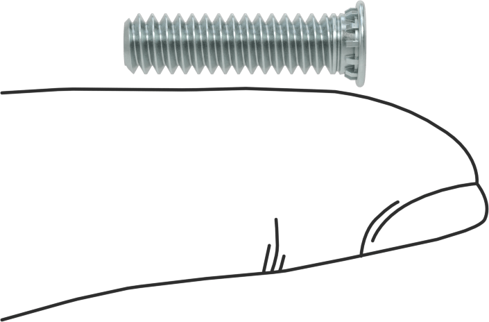 Pres Geçmeli Saplamalar, Çelik, 10-24 Diş, 3/4" Uzunluk, PEM® Fh024-12