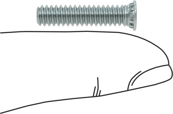 Pres Geçmeli Saplamalar, Çelik, 10-24 Diş, 7/8" Uzunluk, PEM® Fh024-14
