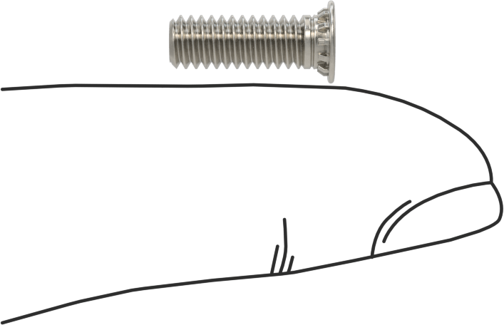 Pres Geçmeli Saplamalar, 18-8 Paslanmaz Çelik, 8-32 Diş, 1/2" Uzunluk, PEM® Fhs832-8