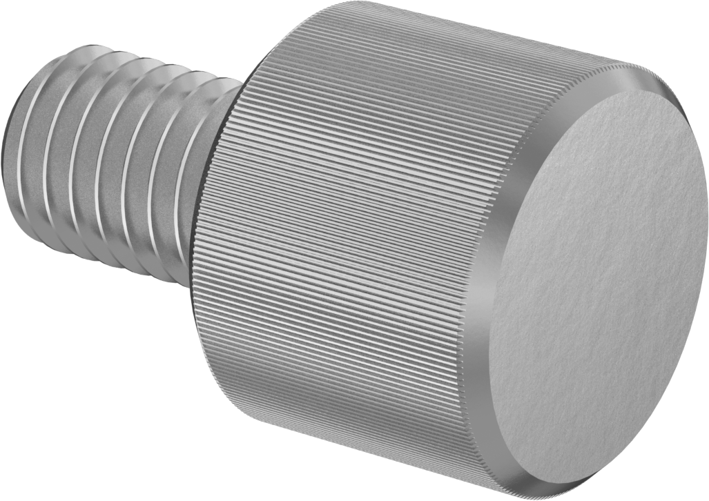 Paslanmaz Çelik Yüksek Profilli Tırtıllı Başlı Parmak Vidası, 1/2"-13 Diş Boyutu, 3/4" Uzunluk