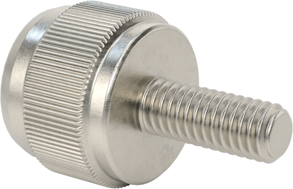 Paslanmaz Çelik Yüksek Profilli Tırtıllı Başlı Parmak Vidası, M4 x 0,7 mm Diş, 10 mm Uzunluk