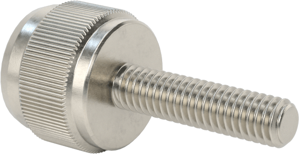Paslanmaz Çelik Yüksek Profilli Tırtıllı Başlı Parmak Vidası, M4 x 0,7 mm Diş, 16 mm Uzunluk