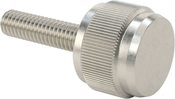 Paslanmaz Çelik Yüksek Profilli Tırtıllı Başlı Parmak Vidası, M4 x 0,7 mm Diş, 16 mm Uzunluk