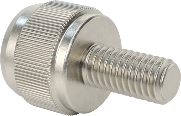 Paslanmaz Çelik Yüksek Profilli Tırtıllı Başlı Parmak Vidası, M5 x 0,8 mm Diş, 10 mm Uzunluk