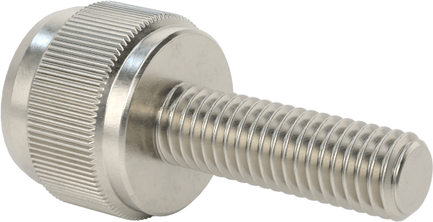 Paslanmaz Çelik Yüksek Profilli Tırtıllı Başlı Parmak Vidası, M5 x 0,8 mm Diş, 16 mm Uzunluk