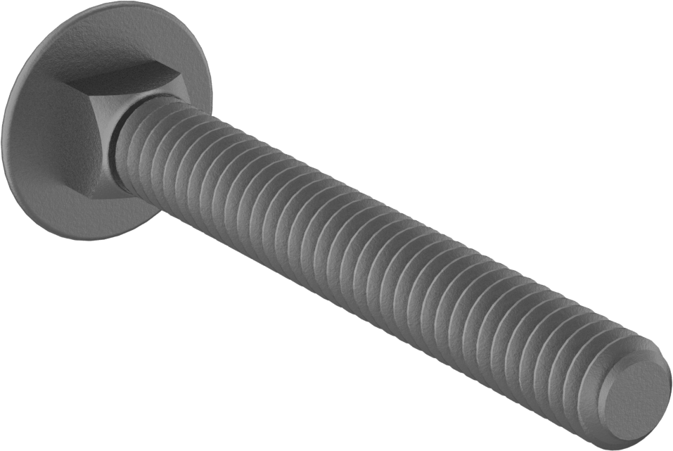 Kare Boyunlu Taşıma Cıvatası, Düşük Mukavemetli Galvanizli Çelik, 1/4"-20 Diş, 2" Uzunluk