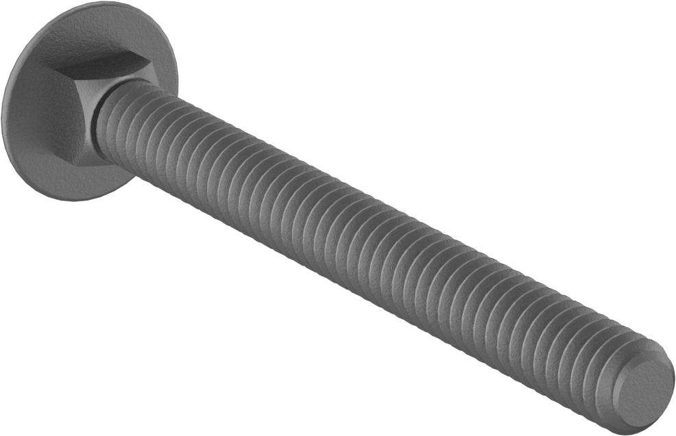 Kare Boyunlu Taşıma Cıvatası, Düşük Mukavemetli Galvanizli Çelik, 1/4"-20 Diş, 2-1/2" Uzunluk