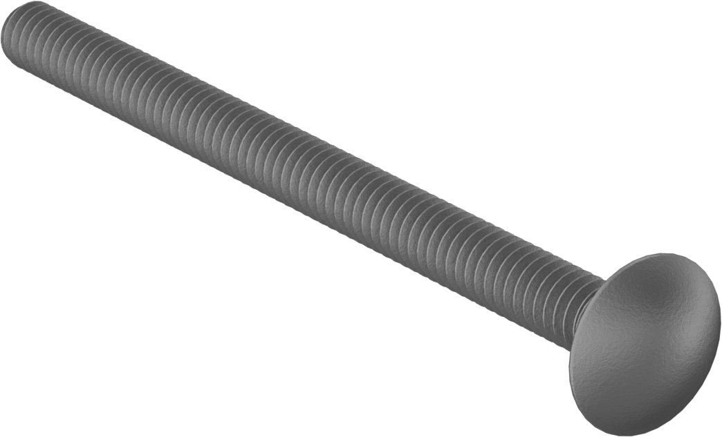 Kare Boyunlu Taşıma Cıvatası, Düşük Mukavemetli Galvanizli Çelik, 1/4"-20 Diş, 3-1/2" Uzunluk