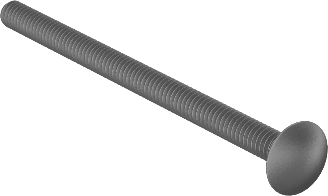 Kare Boyunlu Taşıma Cıvatası, Düşük Mukavemetli Galvanizli Çelik, 1/4"-20 Diş, 4" Uzunluk