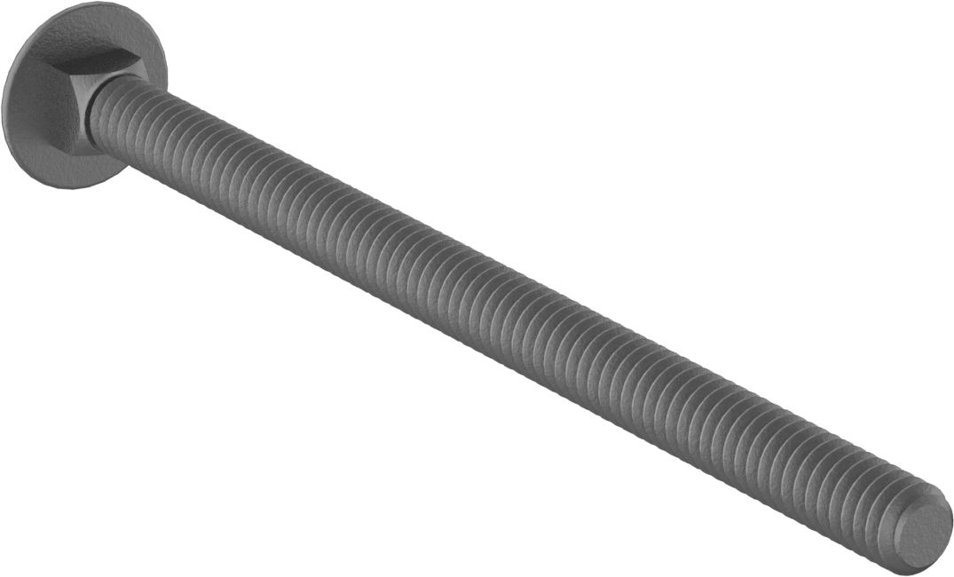 Kare Boyunlu Taşıma Cıvatası, Düşük Mukavemetli Galvanizli Çelik, 1/4"-20 Diş, 4" Uzunluk