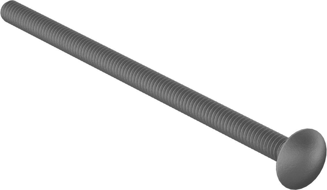 Kare Boyunlu Taşıma Cıvatası, Düşük Mukavemetli Galvanizli Çelik, 1/4"-20 Diş, 5 inç Uzunluk