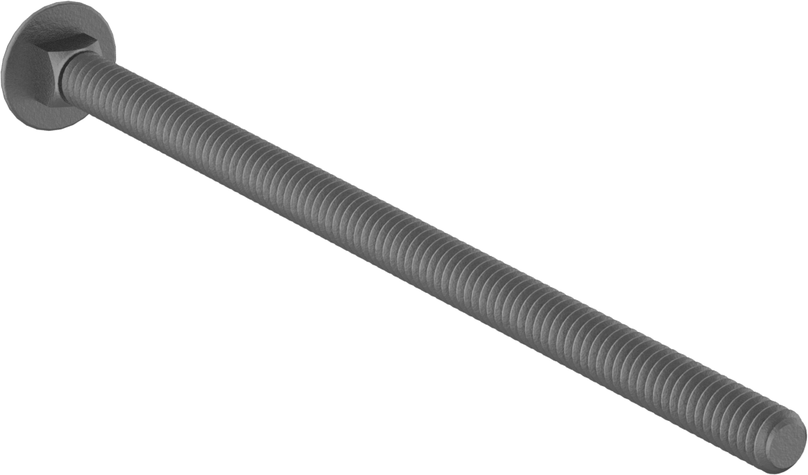 Kare Boyunlu Taşıma Cıvatası, Düşük Mukavemetli Galvanizli Çelik, 1/4"-20 Diş, 5 inç Uzunluk