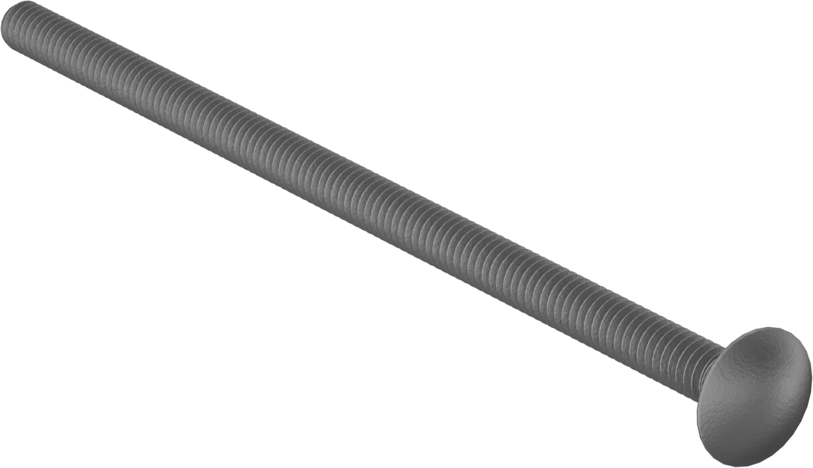 Kare Boyunlu Taşıma Cıvatası, Düşük Mukavemetli Galvanizli Çelik, 1/4"-20 Diş, 5-1/2" Uzunluk