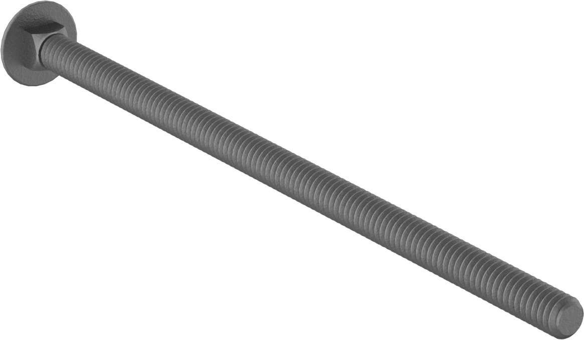 Kare Boyunlu Taşıma Cıvatası, Düşük Mukavemetli Galvanizli Çelik, 1/4"-20 Diş, 5-1/2" Uzunluk