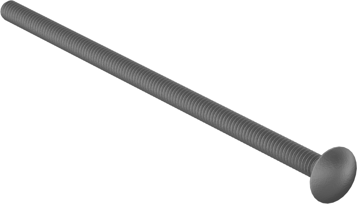 Kare Boyunlu Taşıma Cıvatası, Düşük Mukavemetli Galvanizli Çelik, 1/4"-20 Diş, 6 inç Uzunluk
