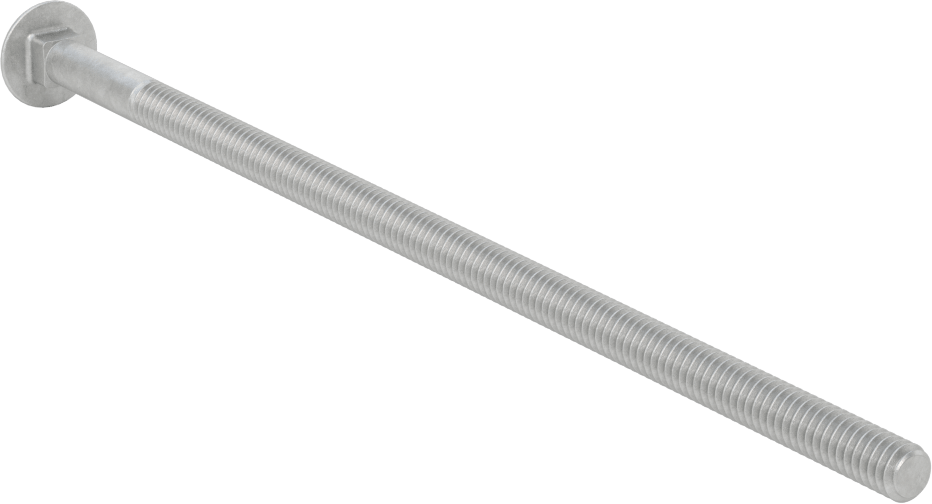 Kare Boyunlu Taşıma Cıvatası, Düşük Mukavemetli Galvanizli Çelik, 1/4"-20 Diş, 7" Uzunluk