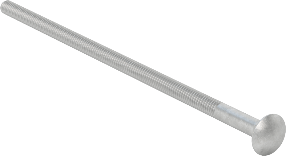 Kare Boyunlu Taşıma Cıvatası, Düşük Mukavemetli Galvanizli Çelik, 1/4"-20 Diş, 7" Uzunluk