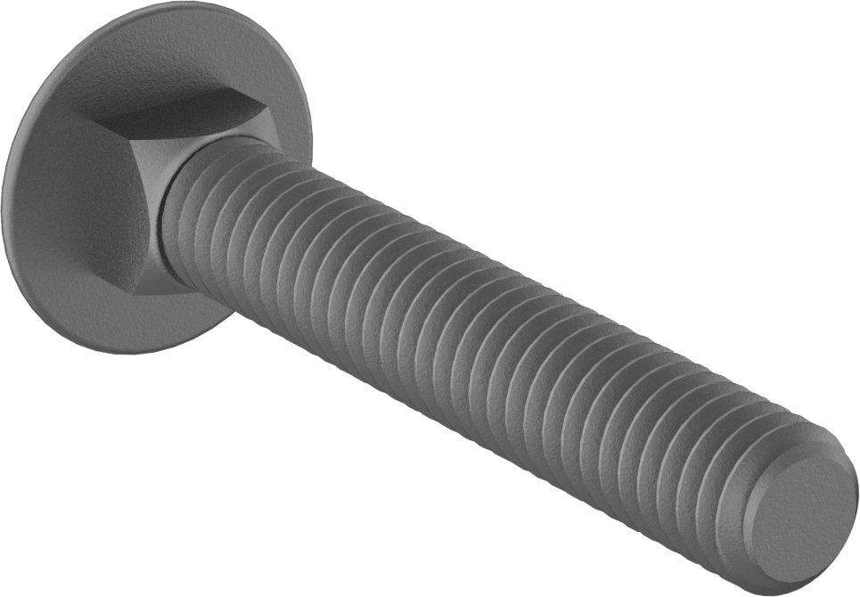 Kare Boyunlu Taşıma Cıvatası, Düşük Mukavemetli Galvanizli Çelik, 5/16"-18 Diş, 2" Uzunluk