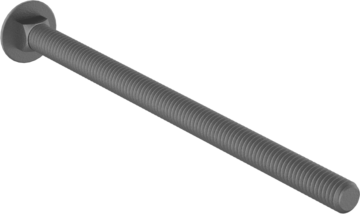 Kare Boyunlu Taşıma Cıvatası, Düşük Mukavemetli Galvanizli Çelik, 5/16"-18 Diş, 5-1/2" Uzunluk