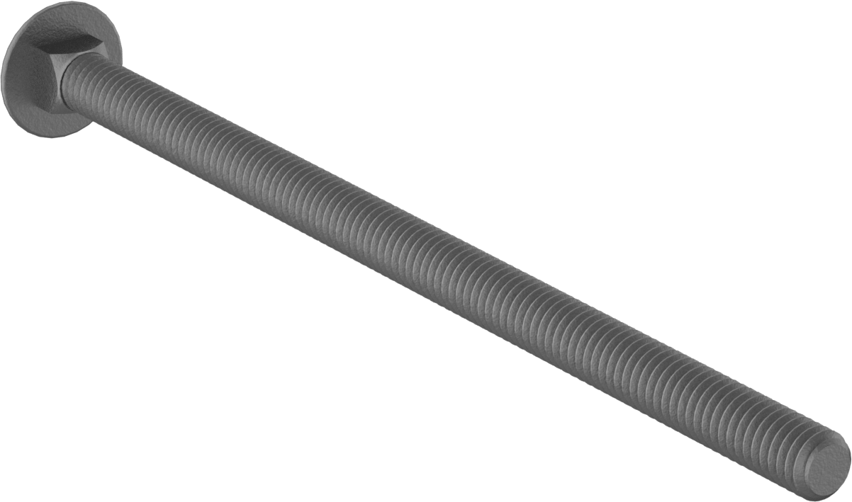 Kare Boyunlu Taşıma Cıvatası, Düşük Mukavemetli Galvanizli Çelik, 5/16"-18 Diş, 6 inç Uzunluk
