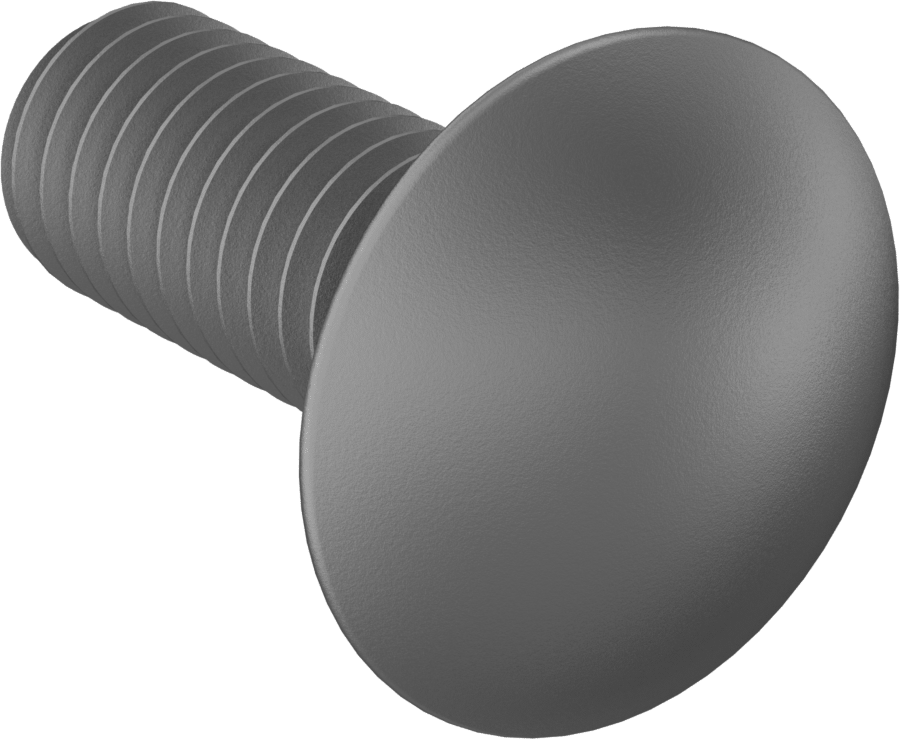 Kare Boyunlu Taşıma Cıvatası, Düşük Mukavemetli Galvanizli Çelik, 3/8"-16 Diş, 1" Uzunluk