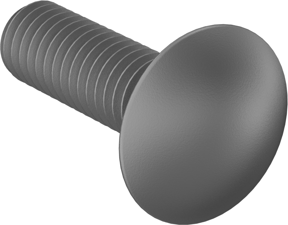 Kare Boyunlu Taşıma Cıvatası, Düşük Mukavemetli Galvanizli Çelik, 3/8"-16 Diş, 1-1/4" Uzunluk