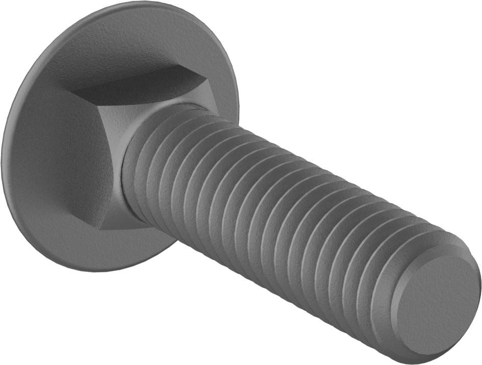Kare Boyunlu Taşıma Cıvatası, Düşük Mukavemetli Galvanizli Çelik, 3/8"-16 Diş, 1-1/2" Uzunluk