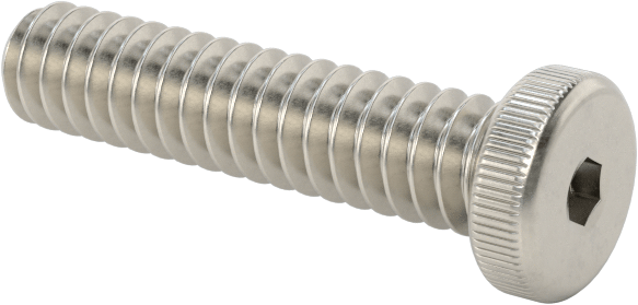 18-8 Paslanmaz Çelik Düşük Profilli Soket Başlı Vida, Altıgen Tahrikli, 4-40 Diş Boyutu, 1/2" Uzunluk