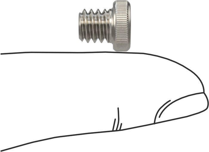 18-8 Paslanmaz Çelik Düşük Profilli Soket Başlı Vida, Altıgen Tahrikli, 1/4"-20 Diş Boyutu, 1/4" Uzunluk