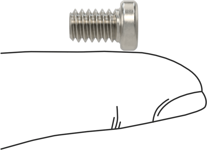 18-8 Paslanmaz Çelik Düşük Profilli Soket Başlı Vida, Altıgen Tahrikli, 1/4"-20 Diş Boyutu, 3/8" Uzunluk