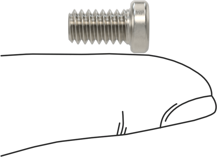 18-8 Paslanmaz Çelik Düşük Profilli Soket Başlı Vida, Altıgen Tahrikli, 1/4"-20 Diş Boyutu, 7/16" Uzunluk