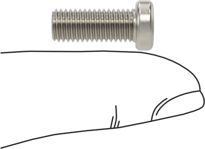 18-8 Paslanmaz Çelik Düşük Profilli Soket Başlı Vida, Altıgen Tahrikli, 1/4"-28 Diş Boyutu, 5/8" Uzunluk