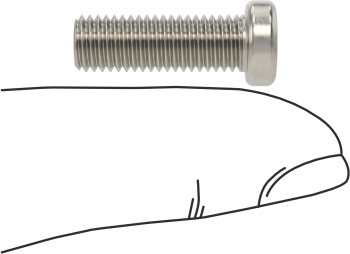 18-8 Paslanmaz Çelik Düşük Profilli Soket Başlı Vida, Altıgen Tahrikli, 1/4"-28 Diş Boyutu, 3/4" Uzunluk