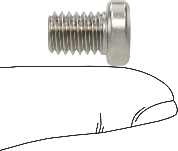 18-8 Paslanmaz Çelik Düşük Profilli Soket Başlı Vida, Altıgen Tahrikli, 3/8"-16 Diş Boyutu, 1/2" Uzunluk
