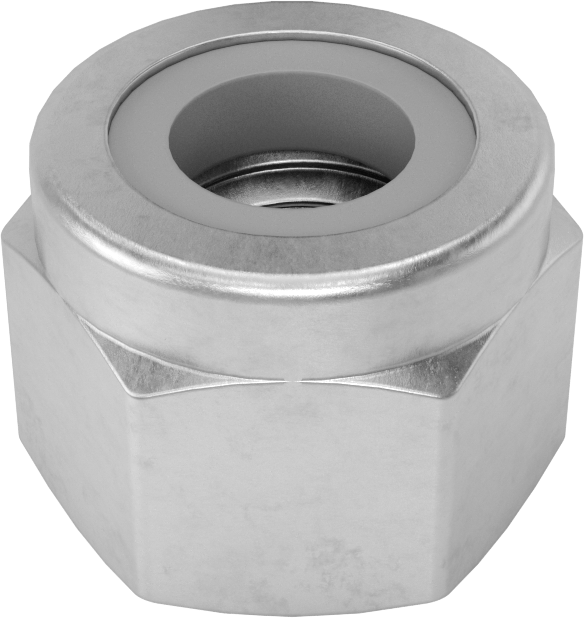 18-8 Paslanmaz Çelik Naylon Ekli Kilit Somunu, M6 x 1 mm Diş, 10 mm Genişlik, 8 mm Yükseklik