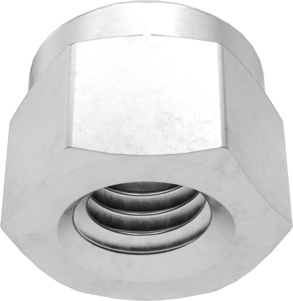 18-8 Paslanmaz Çelik Naylon Ekli Kilit Somunu, M6 x 1 mm Diş, 10 mm Genişlik, 8 mm Yükseklik