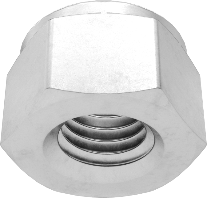 18-8 Paslanmaz Çelik Naylon Ekli Kilit Somunu, M10 x 1,5 mm Diş, 17 mm Genişlik, 11,5 mm Yükseklik
