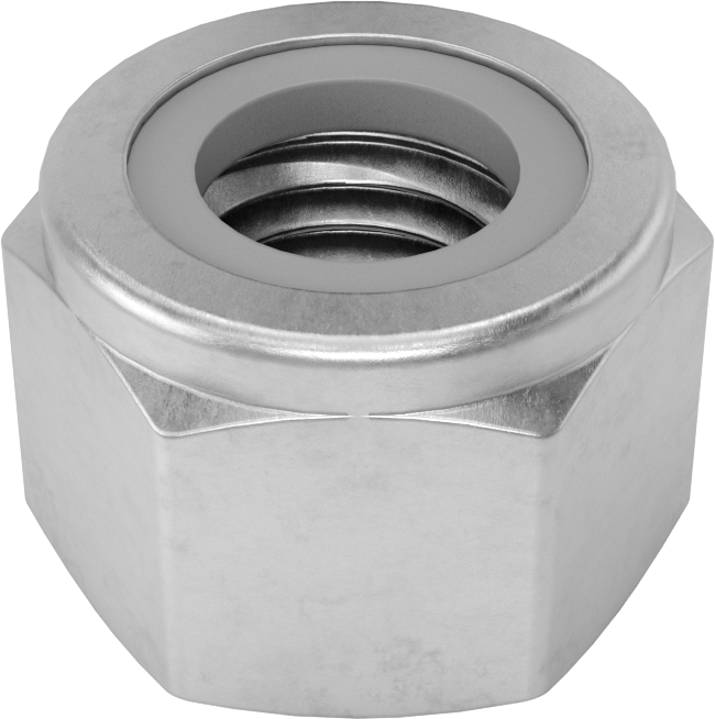 18-8 Paslanmaz Çelik Naylon Ekli Kilit Somunu, M12 x 1,75 mm Diş, 19 mm Genişlik, 14 mm Yükseklik