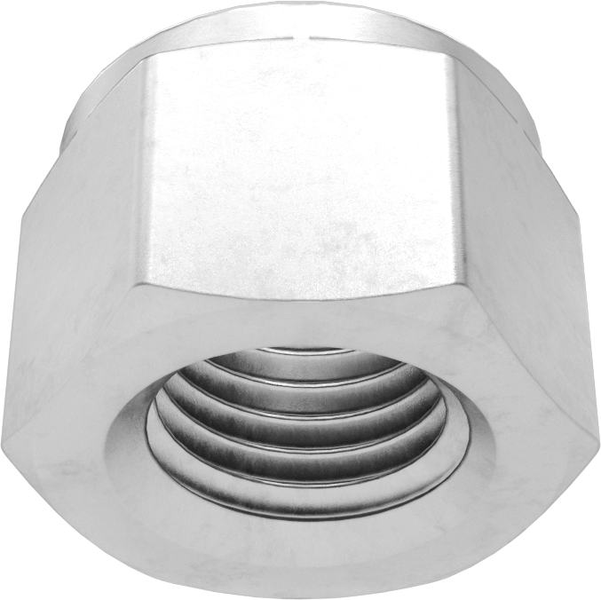 18-8 Paslanmaz Çelik Naylon Ekli Kilit Somunu, M16 x 2 mm Diş, 24 mm Genişlik, 18 mm Yükseklik